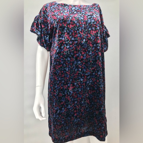 GAP Petite Moody Floral Velvet Tent Dress - Picture 1 of 8